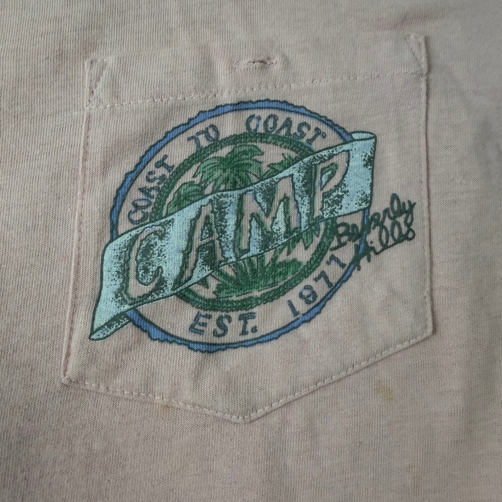 Vintage Camp Beverly Hills Pink Mint 2pc Set Polo Shirt Board Shorts Medium - Picture 2 of 16